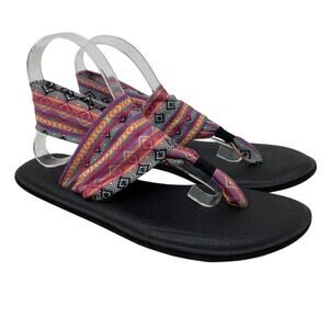 Sanuk Aztec Print Yoga Sling Sandals Size 10